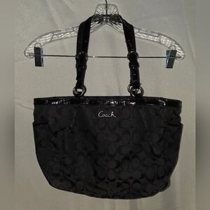 Coach Black Signature Tote Bag